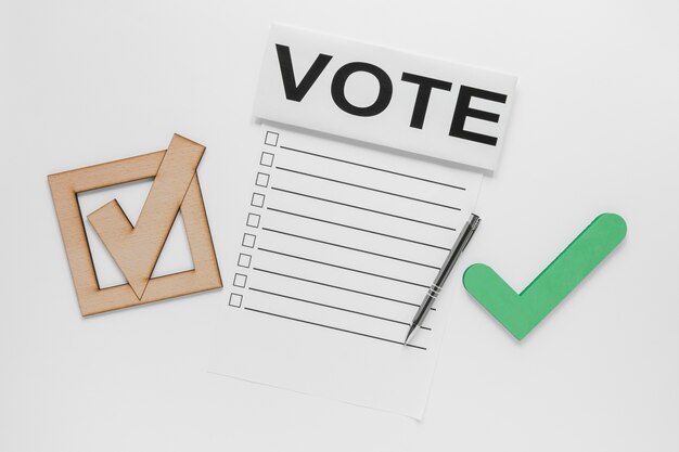 Vista superior del concepto de voto electoral