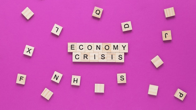 Vista superior crisis económica