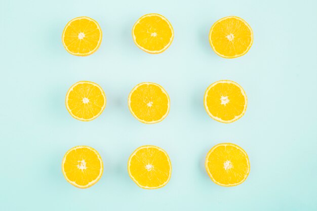 Vista superior cuadrado de limones
