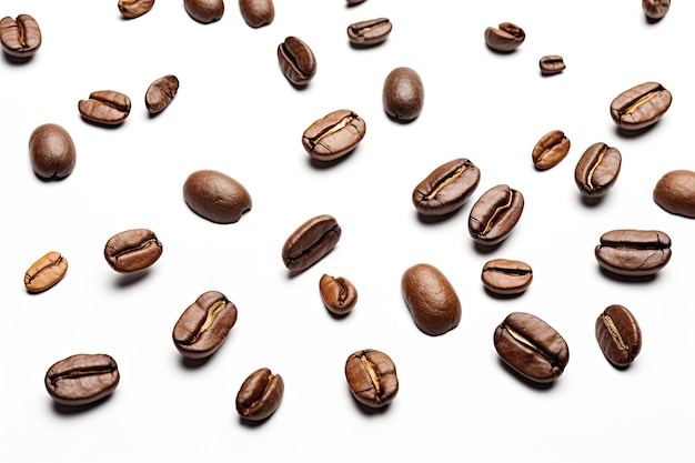 Vista superior delicioso arreglo de granos de café