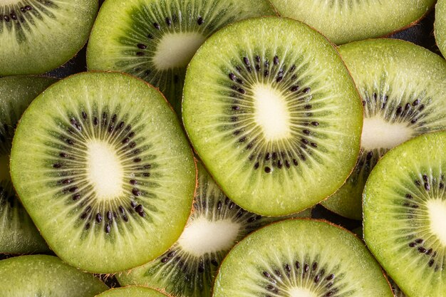 Vista superior de deliciosos kiwis