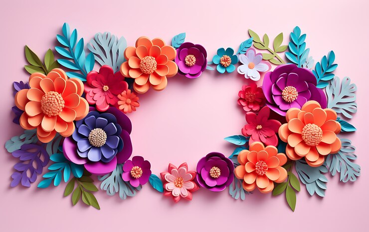 Foto gratuito vista superior de flores con espacio de copia.
