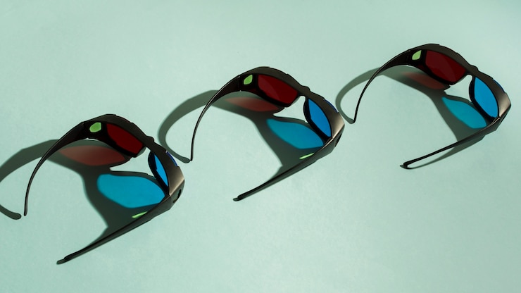Foto gratuito vista superior gafas de cine 3d