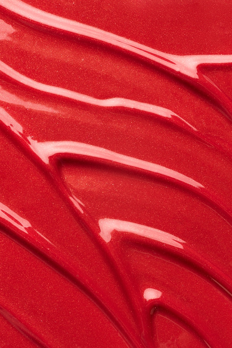 Foto gratuito vista superior glamoroso brillo de labios rojo