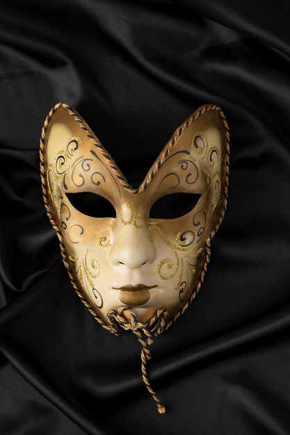 Vista superior máscara de teatro bodegón