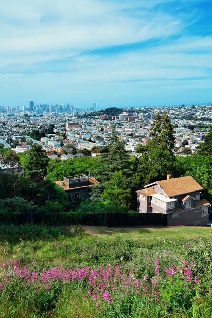Vista superior de la montaña del centro de San Francisco