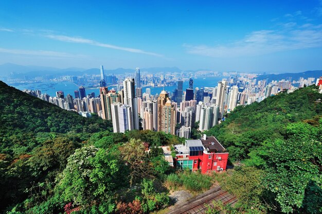 Vista superior de la montaña de Hong Kong
