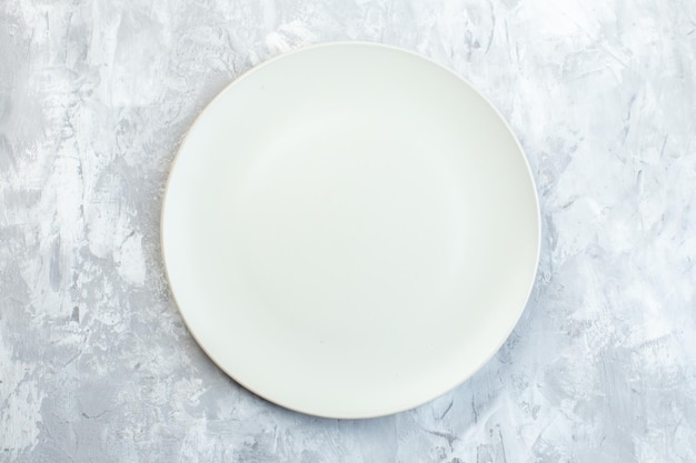 Vista superior plato blanco superficie ligera cocina vidrio horizontal comida comida color cocina