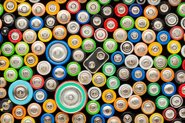 Vista superior de residuos de contaminación de la batería