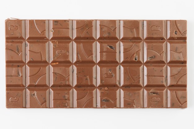 Vista superior tableta de chocolate 
