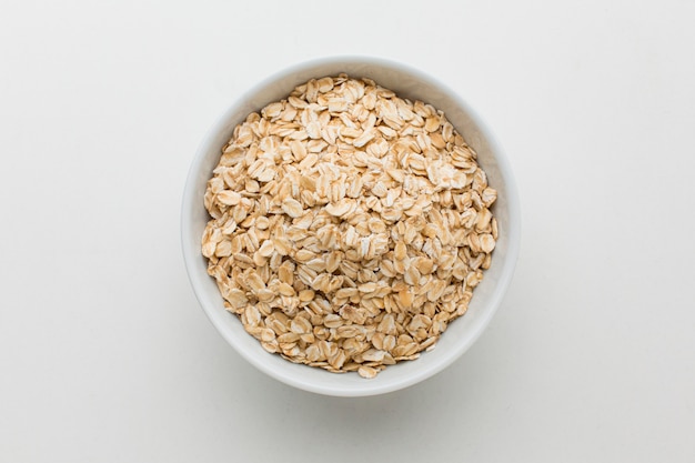 Vista superior tazón de cereales