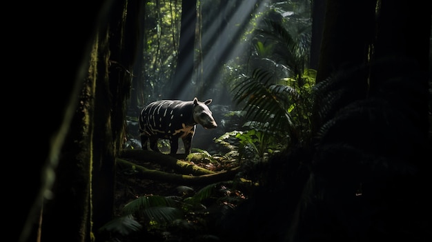 Foto gratuita vista del tapir salvaje