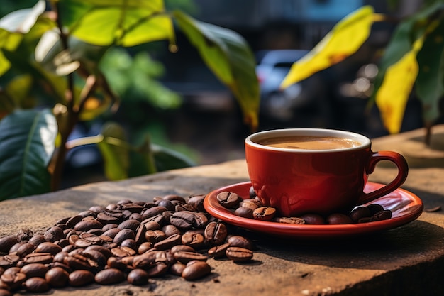 Foto gratuita vista de una taza de café en 3d
