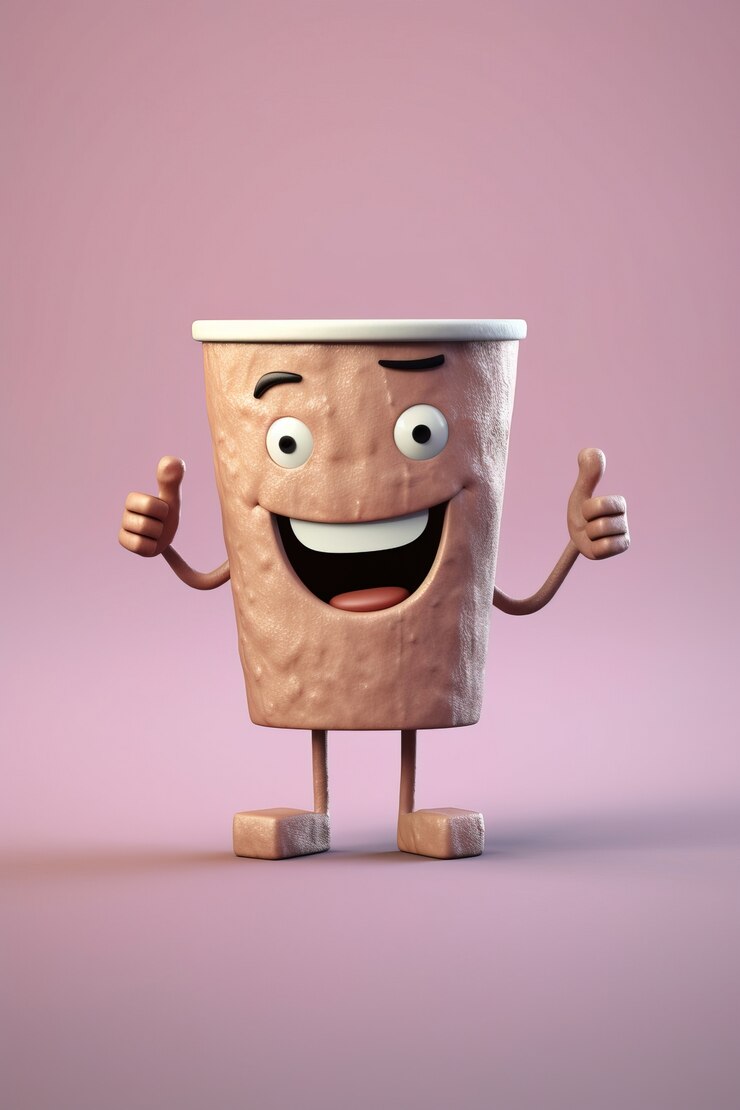 Foto gratuito vista de una taza de café animada en 3d