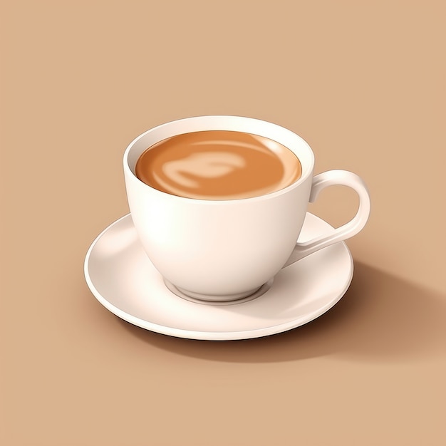 Vista de la taza de café gráfica 3d