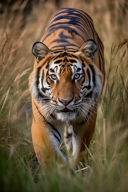 Vista del tigre en la naturaleza