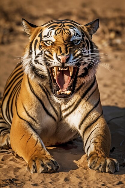 Vista del tigre en la naturaleza