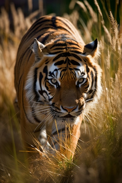 Vista del tigre en la naturaleza