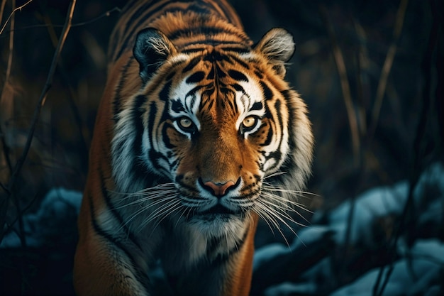 Vista del tigre en la naturaleza
