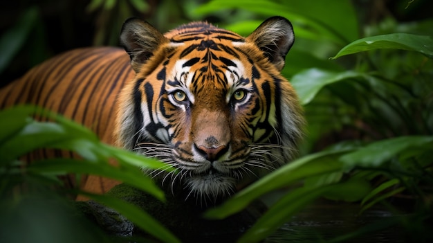 Foto gratuita vista del tigre salvaje en la naturaleza