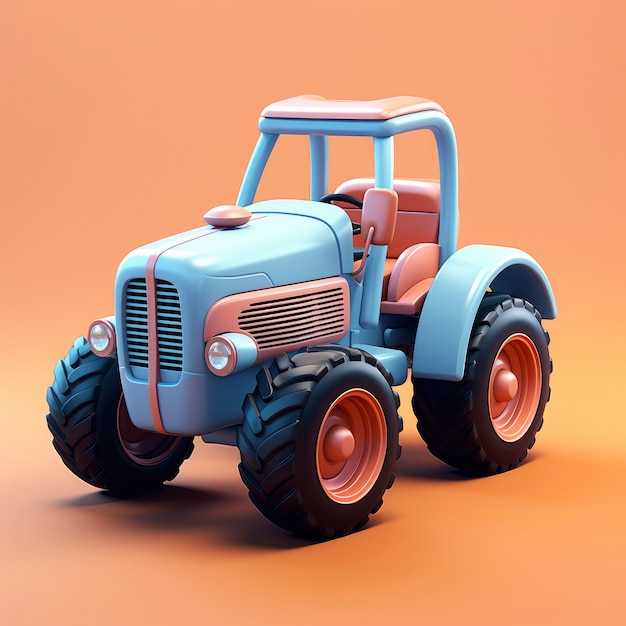 Vista del tractor gráfico 3d