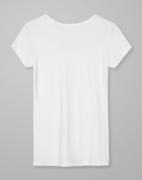 Foto gratuita vista trasera básica de la ropa de las mujeres de la camiseta blanca