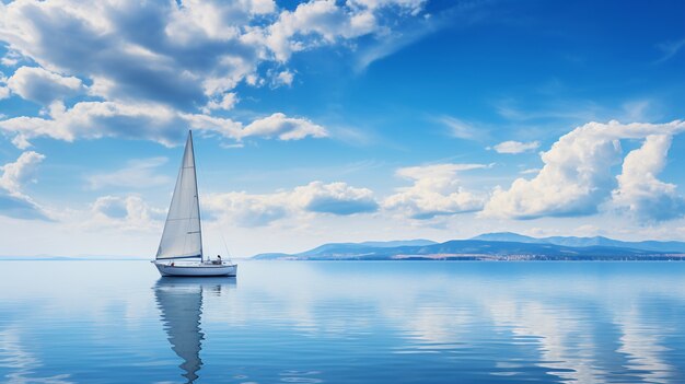 Vista de un velero en el agua