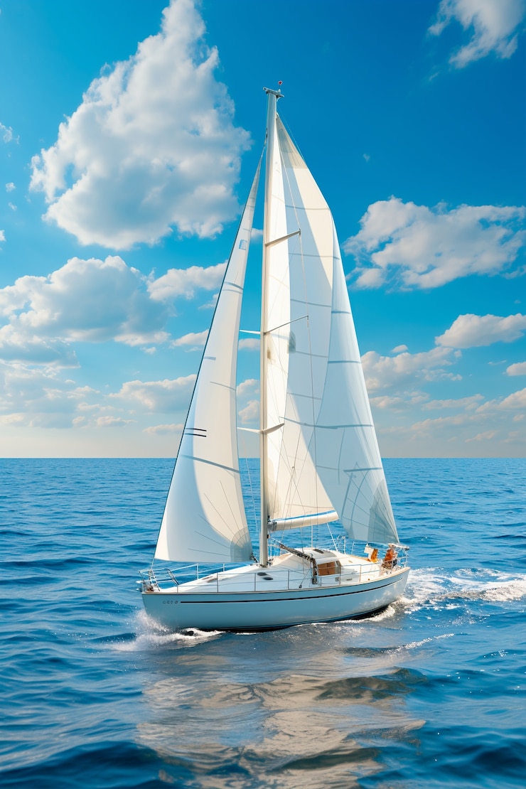 Foto gratuito vista de un velero en el agua