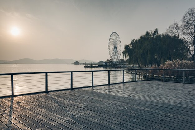 Vista en Wuxi Lihu parque natural