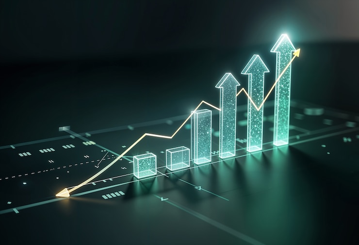 Foto gratuito visualización dinámica de datos en 3d