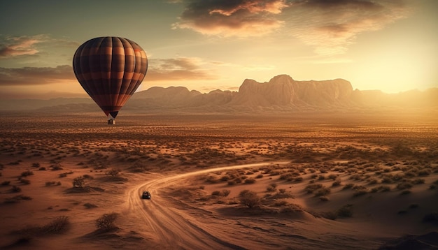 Foto gratuita vuela alto en una aventura en globo aerostático generada por ia