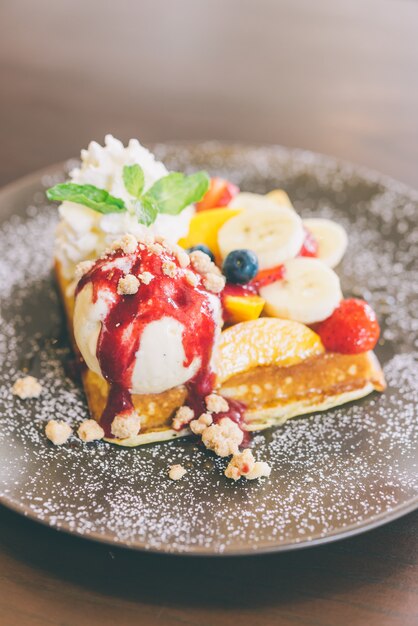 Waffle de frutas