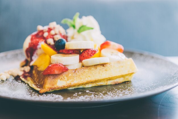 Waffle de frutas