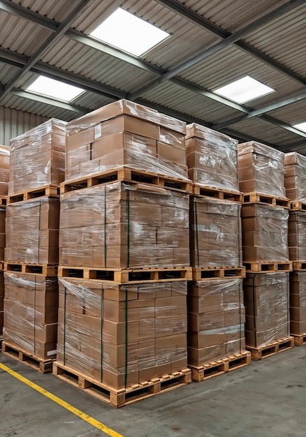 Warehouse storage of palletized boxes