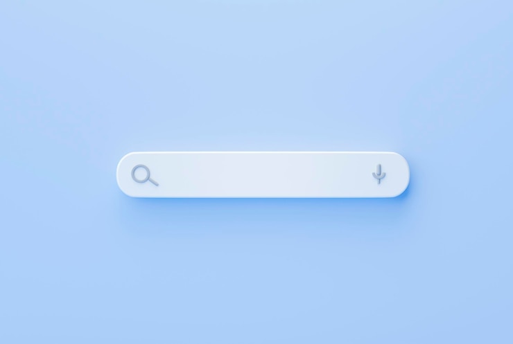 Photo Gratis white bar search web search engine on blue background 3d rendering