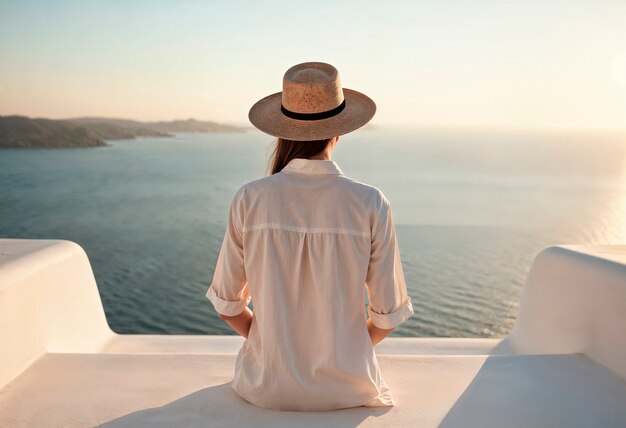 Woman enjoying the sea view