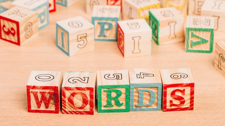 Photo Gratis wooden bright cubes with words title