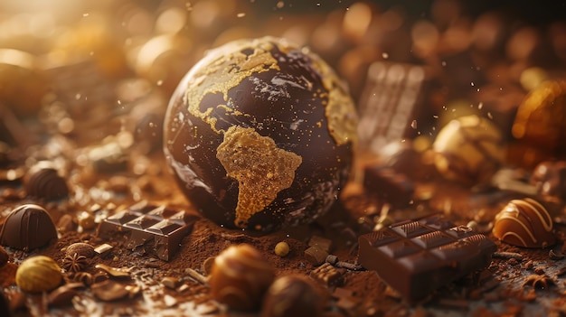 Foto gratuita world ball for chocolate day celebration