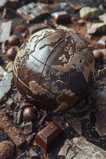 Foto gratuita world ball for chocolate day celebration