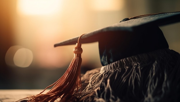 Éxito de la borla de la gorra de la toga de graduación generado por IA