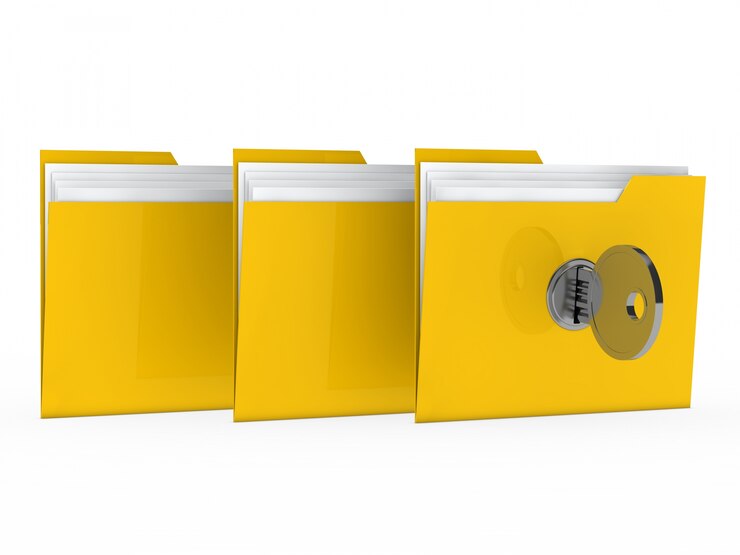 Photo Gratis yellow folders locked