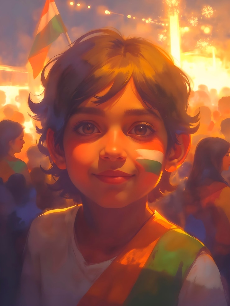 Foto gratuito young boy celebrating india