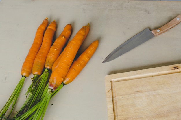 Zanahorias en la mesa