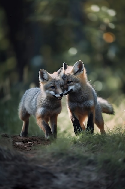 Foto gratuita zorros lindos en la naturaleza