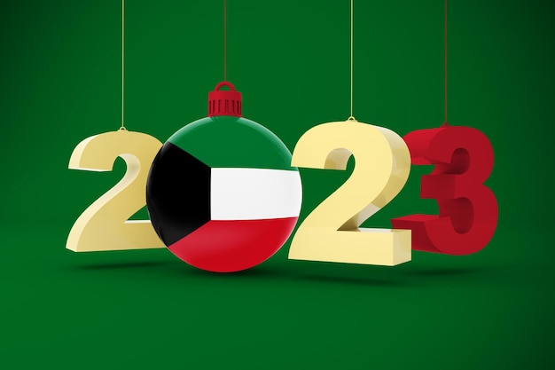 2023 Anno Con La Bandiera Del Kuwait