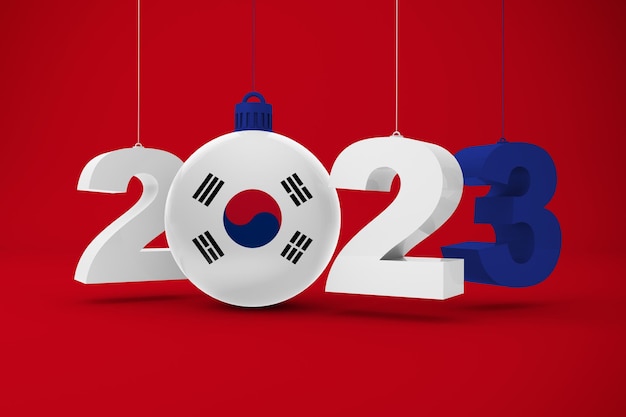 2023 Anno Con La Bandiera Della Corea Del Sud