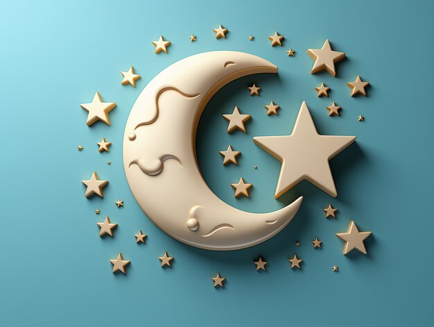 3d celebrazione di ramadan luna crescente