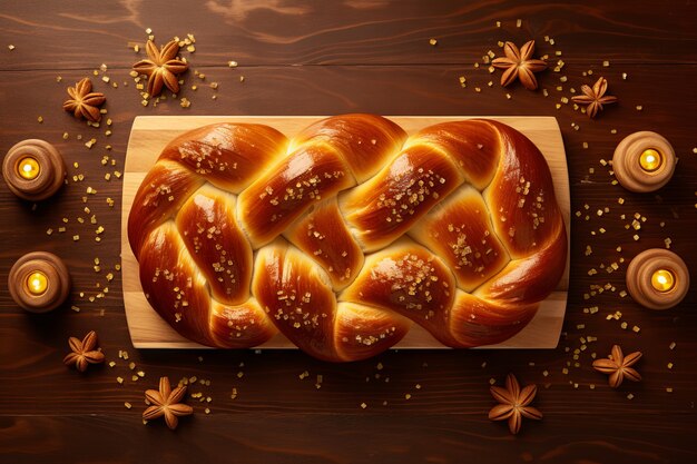 3d challah piatto per Hanukkah