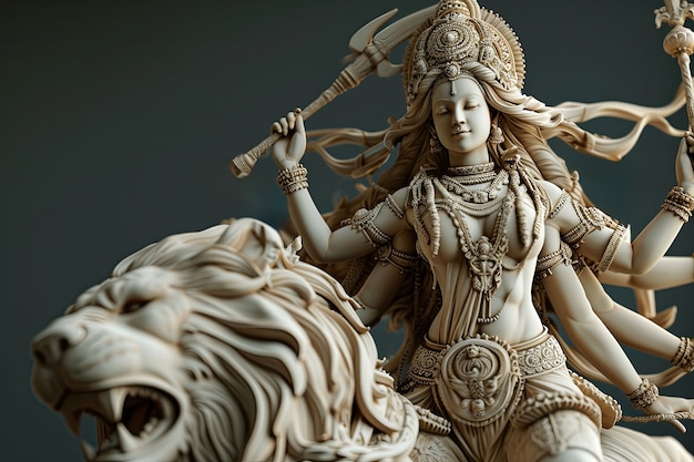 3D Durga dea per la celebrazione di Navratri.