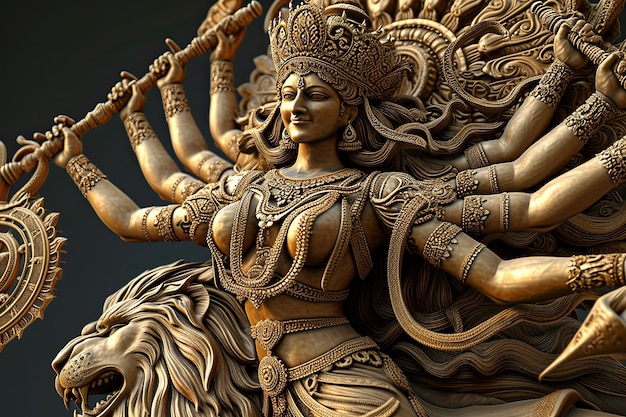 3D Durga dea per la celebrazione di Navratri.